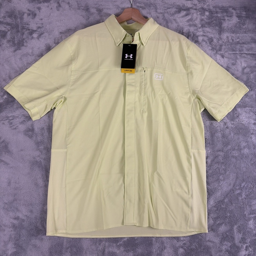 Under Armour Men's Fish Pro Hybrid Woven Short Sleeve Shirt Large 1383571 NWT